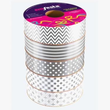Imagem de Fita Poli Decorada 30MM X 30M Cristalle Sortido Pacote com 5 - Emfesta