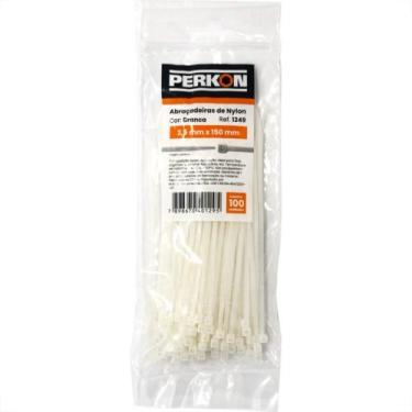 Imagem de Abracadeira Nylon Perkon Branca 2,5X150 100 Pecas 1249