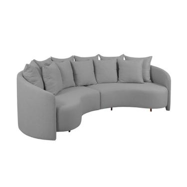 Imagem de Sofá 4 Lugares Amêndoa Linho Cinza 250 cm