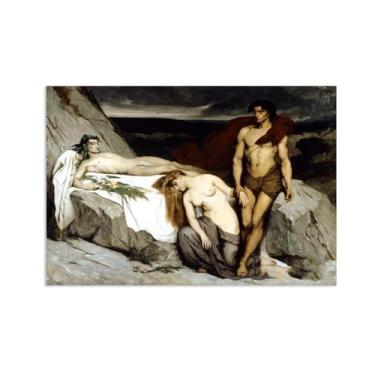 Imagem de MOBYAT Pôster The Death por Lawrence Alma Tadema Impressões, reprodução de pintura a óleo, impressão giclée em tela, arte de parede pronta para pendurar para decoração de quarto de casa. 100 x 70 cm