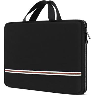 Imagem de Capa para laptop, capa protetora para laptop TSA de 15,6 polegadas, pasta durável resistente à água, bolsa de transporte de computador, capa para laptop compatível com HP, Dell, Acer, Asus, Lenovo, notebook, preto