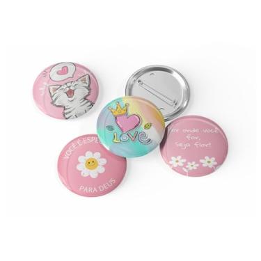 Imagem de kit com 4 Botons Broche Alfinete - Coleção Motivacional - Button, Pin