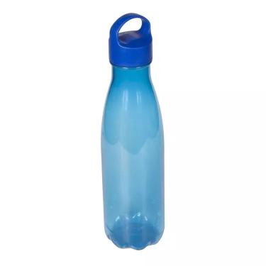 Imagem de Garrafa Pet Slim Fumê com Tampa e Alça Azul 500ML - Plástico São Bernardo