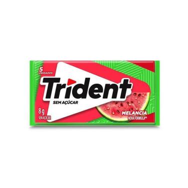 Imagem de Chiclete Trident Melancia Sem Açúcar 8g - Embalagem com 5 Unidades