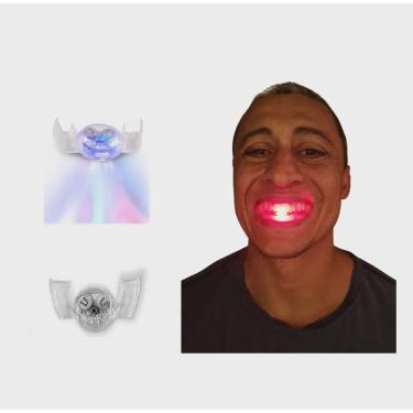 Imagem de Dentadura Silicone Boca piscando com Led Fantasia Balada festa
