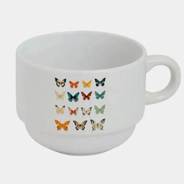 Imagem de Xícara Branca Bucks de Porcelana 180ml - TIPOS BORBOLETAS 4