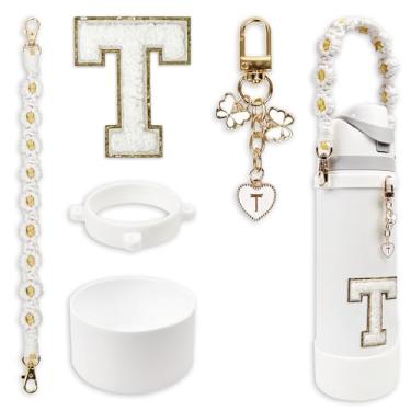 Imagem de Conjunto de monograma fofo de bota de silicone compatível com garrafa de água Owala 680 g - Acessórios perfeitos para Owala Tumbler, Owala Free Sip, Pink Owala, Black Owala, copo de café owala