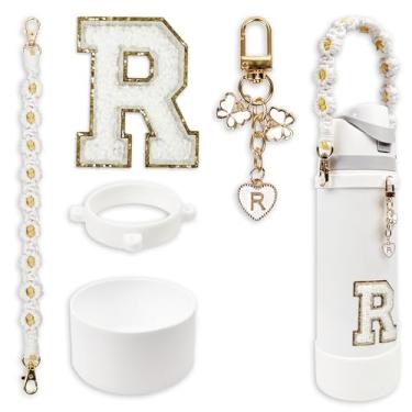 Imagem de Conjunto de monograma fofo de bota de silicone compatível com garrafa de água Owala 680 g - Acessórios perfeitos para Owala Tumbler, Owala Free Sip, Pink Owala, Black Owala, copo de café owala