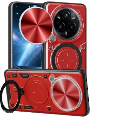 Imagem de Ysnzaq Capa armadura para Oppo Realme 14 Pro+, capa protetora à prova de choque de grau militar com suporte para Realme 14 Pro Plus CQ Vermelho