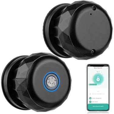 Imagem de Fechadura de porta inteligente com impressão digital – Entrada sem chave 3 em 1 (impressão digital/aplicativo/chave), IP45 impermeável, alimentação de emergência tipo C, registros de acesso em tempo