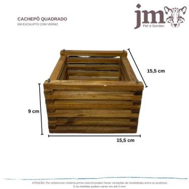 Imagem de kit 6 Cachepô Madeira Orquídea Flores Quadrado P 15,5 X 15,5 X 9 - JM 