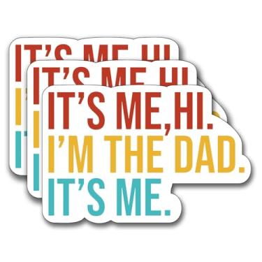 Imagem de (3 peças) Adesivo It's Me Hi I'm The Dad It's Me, decalque, presentes, papai, decorar, livros, laptop, celular, garrafas de água, Kindles, adesivo, copo impermeável, vinil, decorado, adesivo, 7,6 cm