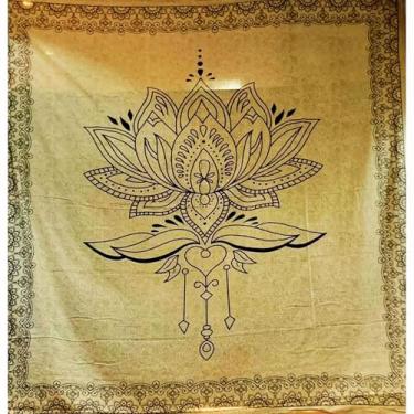Imagem de Cangão Manta Canga Gigante Flor de Lotus 100% Algodão 2,10m X 2,30m