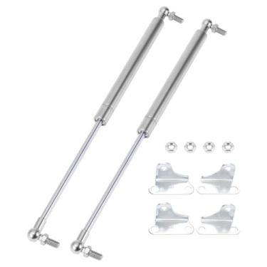 Imagem de X AUTOHAUX Amortecedores a gás de 380 mm/14,96" 45 kg/445N/44,5 kg Molas a gás de aço inoxidável prateado 2 conjuntos RV Car Toolbox Lid Storage Box Cover Cabinet Door Cover