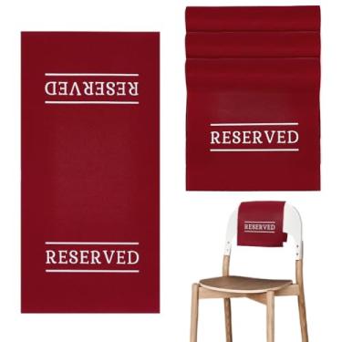 Imagem de AHANDMAKER Placa de assento reservada, espaço reservado para assentos com palavras impressas, placas de cadeira reservadas para casamentos, festas, celebrações, recepções, igreja ou evento (vermelho