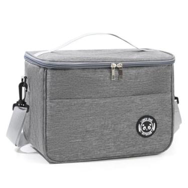 Imagem de Bolsa Térmica Lancheira com Alça e Bolso Lateral – Para Marmita, Trabalho, Academia, Escola e Passeios (Cinza)