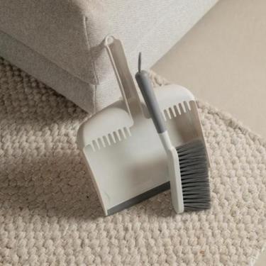 Imagem de Conjunto Pá de Lixo e Escova de Mão Limpeza Manual Mini Vassoura Acaba