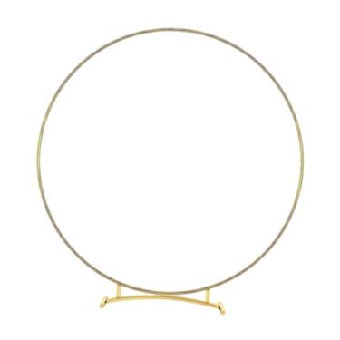 Imagem de Fancyes Centro de mesa com arco floral de metal para guirlanda, resistente para decoração de casamento, redondo decorativo para festa de aniversário