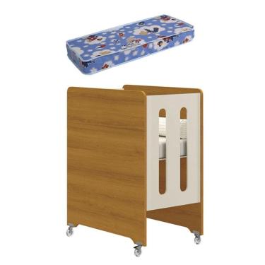 Imagem de Berço Americano Evolution 4 em 1 Areia Acetinado Savana com Colchão Mini - Reller