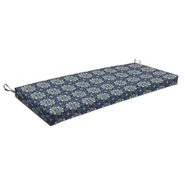Imagem de Honeycomb Almofada de banco Essentials para ambientes externos, 112 x 45 cm, almofada para cadeira de pátio azul medalhão medina