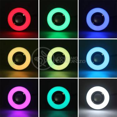 Imagem de Lâmpada Led 12W E27 Rgb Colorida Com Caixa De Som Bluetooth