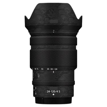 Imagem de Adesivo de lente de câmera antiarranhões para Nikon Z 24-120 mm F4S Capa protetora de película protetora para 24-120 4 (onda preta)