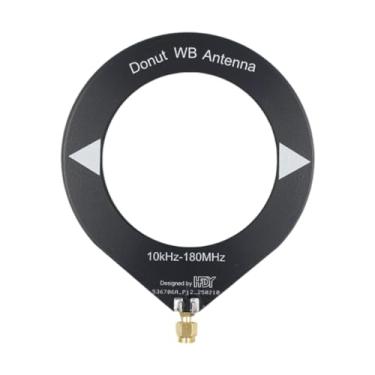 Imagem de AsrMyjcx Mini antena loop 10KHz-180MHz, resistente, de ondas curtas e médias, com suporte portátil de alto desempenho, substitui diretamente a antena donut, Preto