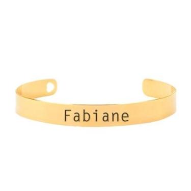 Imagem de Bracelete Personalizado Gravação Nome Fabiane Banhado Ouro 18K - 999003312-Feminino