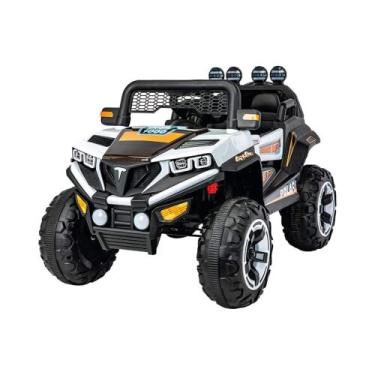 Imagem de Carrinho Elétrico Quadriciclo Branco UTV 4X2 12V com Controle Remoto Z