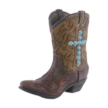 Imagem de Fenteer Vaso de flores secas de resina, vaso de bota, mini decoração de mesa, escultura interna, de flores para quarto e sala de estar