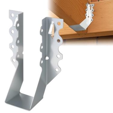 Imagem de Mixiflor 50 cabides de viga 2 x 6, calibre 20 galvanizado, cabides de viga para madeira, suportes de deck resistentes para furacão para vigas, piso, teto, telhados – prata