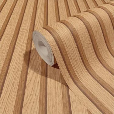 Imagem de Papel de Parede Ripado Claro Texturizado PREMIUM 10 metros = 2 Rolos de 5m X 45cm Autoadesivo 3D Sala Quarto