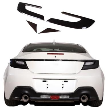 Imagem de sekhyna Lâmpada de luz traseira de carro, capa de proteção preta fumada, acabamento ABS, 4 peças, compatível com Toyot@ 86 GR86 2022 e Subaru BRZ ZD8 2022 acessórios de acabamento da tampa da luz de