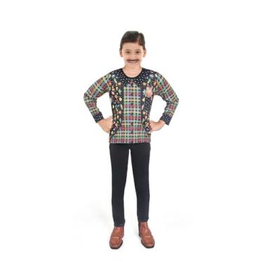 Imagem de Fantasia Junina Infantil Camisa Caipira de Festa Junina Camisa Julina Anjo Fantasias (Preta, GG 10/12 anos)