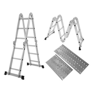 Imagem de Escada Multifuncional 4X3 Com Plataforma - 12 Degraus Mor