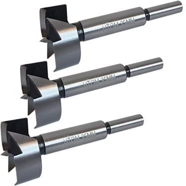 Imagem de Kit 3 Broca Forstner 35Mm Furadeira Madeira Dobradiça Caneco