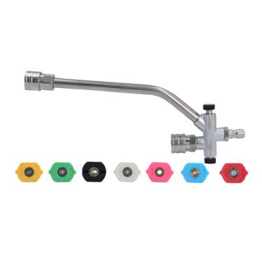 Imagem de Fabater Acessório de Conector Duplo Canhão de Espuma, Acessório de Ponta Dupla de Arruela de Pressão Com 7 Bocais de Pulverizador de Arruela, 1/4in Quick Connect, 5000 Psi