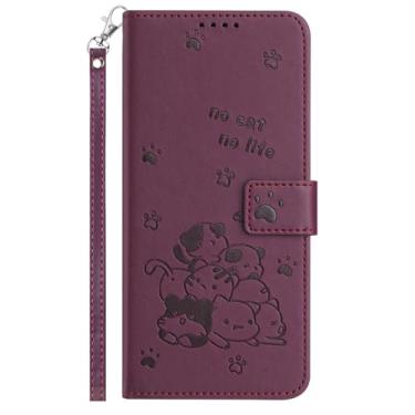 Imagem de Yarxiawin Capa para Honor Magic 7 Lite com suporte para cartão azul, capa flip de couro TPU macio Honor Magic 7 Lite capa de telefone carteira bonito visual de gato com alça capa de cordão à prova de