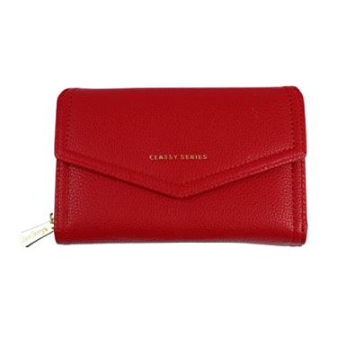 Imagem de Generic Papelão Com Papelão, Carteira de Couro Portátil Com Zíper, Botão de Pressão Elegante e Elegante para Ir para Mulheres (Um tamanho)