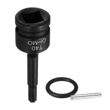 Imagem de HARFINGTON Soquete Torx de 1/5.1 cm T40 Impact 6 Point Star Bit Sockets CR-MO Aço com Contrapino e O-ring para Furadeira Elétrica, Adaptador de Oficina de Garagem