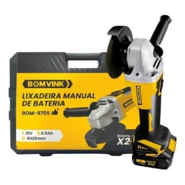 Imagem de Esmerilhadeira/lixadeira de bateria 21v-125mm bom-9705 - BOMDER