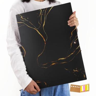 Imagem de Qunrwe A3 Art Portfolios Case 60 páginas, livro de armazenamento de pintura de diamante preto de mármore, protetor de bolso com adesivos de índice, pasta de portfólio transparente para arte, relatório