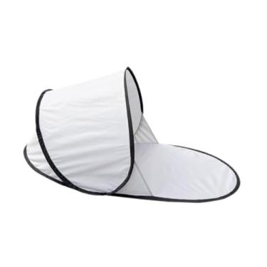 Imagem de KiBcsLic Tenda de praia automática, proteção solar, à prova de vento, cabana rápida, abrigo solar para acampamento familiar e atividades ao ar livre, Branco