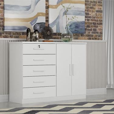 Imagem de Cômoda Seul 5 Gavetas 2 Portas em MDF e MDP Clic Móveis