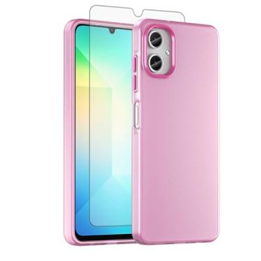 Imagem de Asuwish Capa de telefone para Samsung Galaxy A06 4G/5G, compatível com Magsafe Magnetic, protetor de tela de vidro temperado, traseira fosca translúcida à prova de choque, capa fina Ao6 A 06 4G LTE