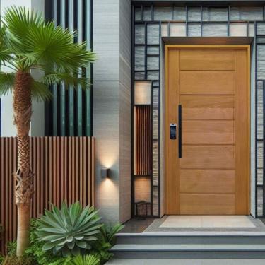 Imagem de Porta Pivotante Batente 14 Fechadura Digital Puxador Barra Black 60 Cm 102 X 210 Direito 3b