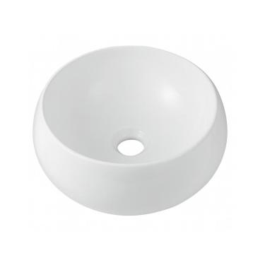 Imagem de Cuba de Apoio Redonda Sem Válvula para Banheiro Louça Cerâmica 41cm Morganita Pingoo.casa - Branco