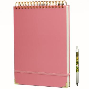 Imagem de Caderno espiral superior, 20,5 x 28 cm, caderno espiral superior, 240 páginas, caderno espiral encadernado, faculdade, pautado, canhoto, capa grossa, bolso interno, caderno espiral para trabalho
