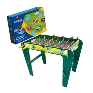 Imagem de Kit Mini Pebolim Super Copa Xalingo e Jogo de Botão Brasileirão com 4 