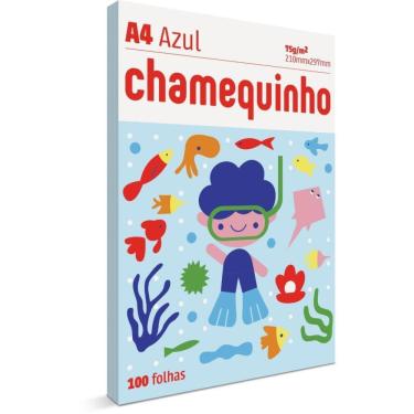 Imagem de Papel Sulfite A4 Colorido Chamequinho 75g Azul 100fls Chamex